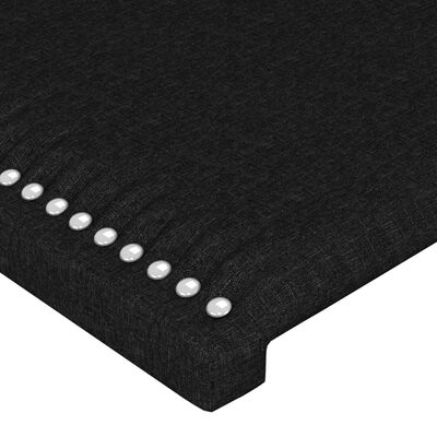 vidaXL Bedframe met hoofdbord stof zwart 90x200 cm