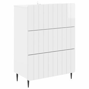 vidaXL Ladenkast Hoogglans Wit 66 x 34,5 x 92 cm Bewerkt hout