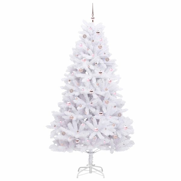 vidaXL Kunstmatige Inklapbare Kerstboom Wit 240 cm PVC en staal