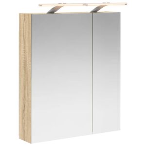 vidaXL Badkamer spiegelkast met plank Sonoma Eiken 60 x 14,5 x 70 cm