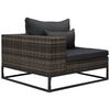vidaXL 3-delige Loungeset met kussens poly rattan grijs