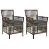 vidaXL Buitenstoel 2 st Grijs en Donkergrijs poly rattan