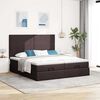 vidaXL Ottoman bed met matrassen 200x200cm stof donkerbruin