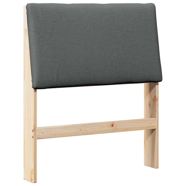 vidaXL Gestoffeerd hoofdbord Donkergrijs 75 cm Massief grenenhout