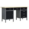vidaXL Werkbank 160x60x85 cm staal zwart