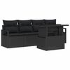 vidaXL Tuin Sofa Set 5 st Zwart Poly riet