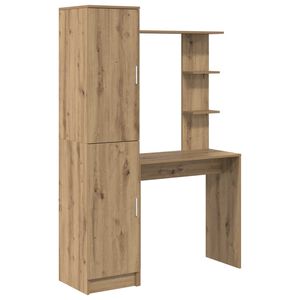 vidaXL Bureau met plank met opslag met de deur 2 st Artisan Eiken