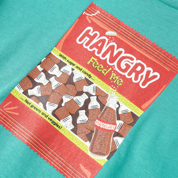 Kindershirt met korte mouwen 116 donkermintkleurig