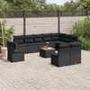 vidaXL 11-delige Loungeset met kussens poly rattan zwart