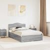 vidaXL Bedframe met hoofdeinde Grijs Sonoma 120 x 190 cm Bewerkt hout