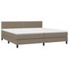 vidaXL Boxspring met matras stof taupe 200x200 cm