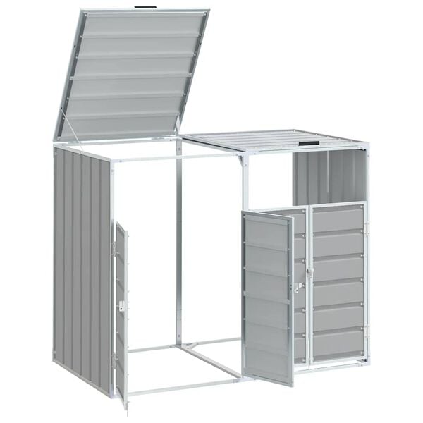vidaXL Containerberging voor 2 containers 144x81x113 cm staal grijs