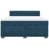vidaXL Boxspring met matras fluweel blauw 180x200 cm