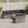vidaXL Tuinbankenset met kussen 9 pcs Grijs poly rattan