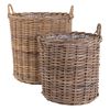 House Nordic 2-delige Mandenset Ivy rond kubu rattan