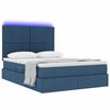 vidaXL Opbergbed met LED met matras Blauw 140 x 200 cm Polyester