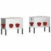 vidaXL Kip voerbak 2 pcs Zilver 41,5 x 20,5 x 33 cm