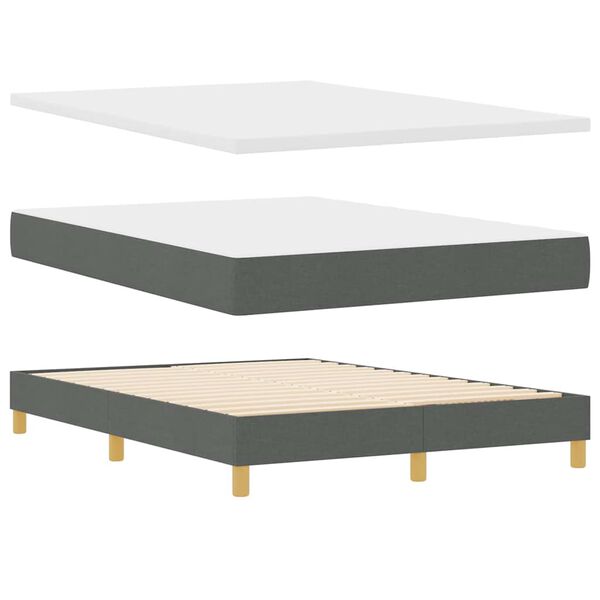 vidaXL Boxspringbed met matras Donkergrijs 140 x 190 cm Stof