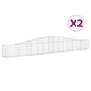 vidaXL Schanskorven 2 st gewelfd 400x30x40/60 cm ijzer