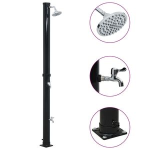 vidaXL Solardouche 20 L 220 cm zwart