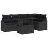 vidaXL Tuin Sofa Set 6 st Zwart poly rattan, Gepoedercoat staal
