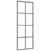 vidaXL Schuifdeur met beslagset 76x205 cm ESG glas zwart