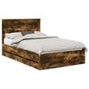 vidaXL Bedframe met lade Gerookt eiken 135 x 190 cm Ingenieurshout