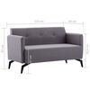 vidaXL Tweezitsbank 115x60x67 cm stof lichtgrijs
