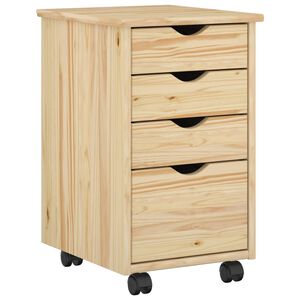 vidaXL Rolling Kast met wiel Bruin 34 x 39 x 56 cm Massief grenenhout