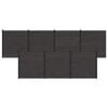 vidaXL Hek set 7 st 1218 x 186 cm WPC en Aluminium Zwart