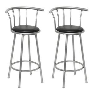 vidaXL Barstoelen 2 st kunstleer zwart