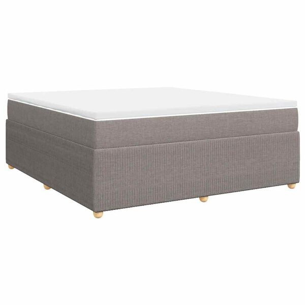 vidaXL Boxspring met matras stof taupe 180x200 cm