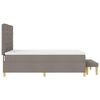 vidaXL Boxspring bed met matras met hoofdeinde Taupe 140 x 200 cm Stof
