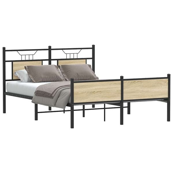 vidaXL Bedframe zonder matras hout sonoma eikenkleurig 140x200 cm