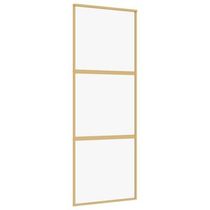 vidaXL Schuifdeur 76x205 cm helder ESG-glas en aluminium goudkleurig