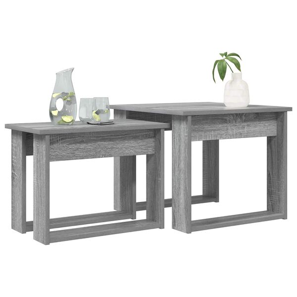 vidaXL Koffietafel Set 2 pcs Grijs Sonoma Bewerkt hout