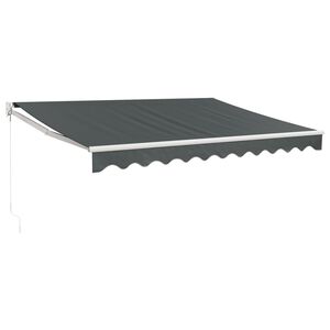vidaXL Luifel uittrekbaar 3x2,5 m stof en aluminium antracietkleurig