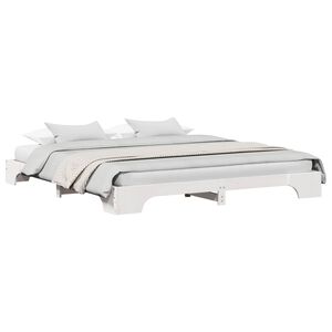 vidaXL Bedframe Wit 200 x 200 cm Massief grenenhout