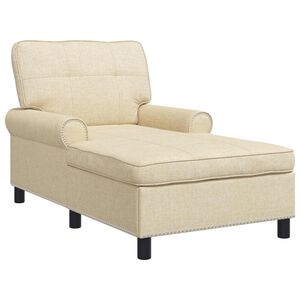 vidaXL Chaise Lounge Cr&egrave;me Stof 91 x 157 x 91 cm