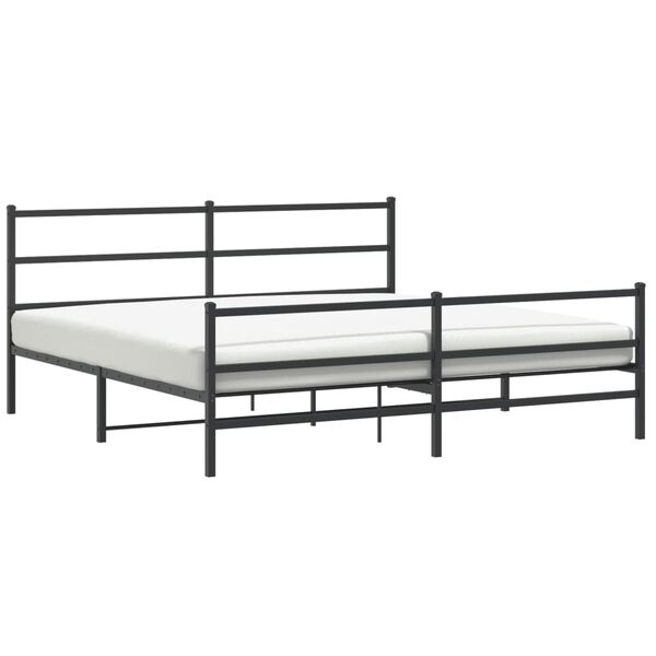 vidaXL Bedframe met hoofd- en voeteneinde&nbsp;metaal zwart 180x200 cm
