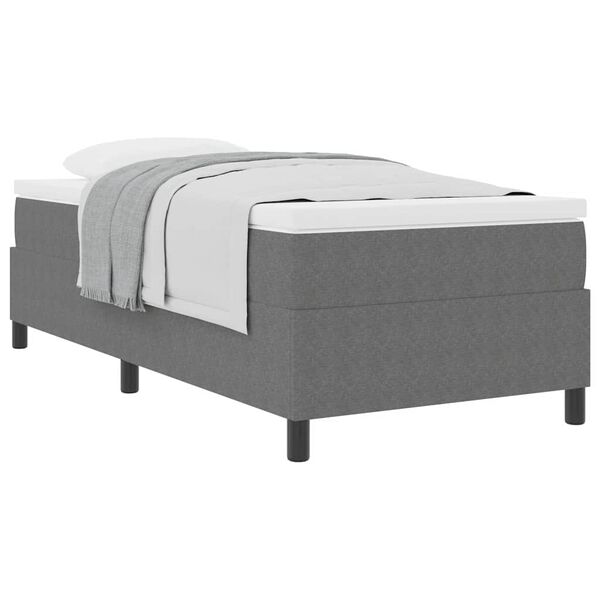 vidaXL Boxspringbed Lichtgrijs en wit. 90 x 190 cm Katoen Stof