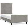 vidaXL Bedframe zonder matras 80x200 cm fluweel lichtgrijs