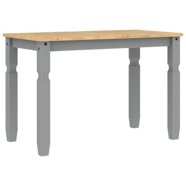 vidaXL Eettafel Corona 112x60x75 cm massief grenenhout grijs