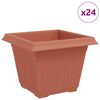 vidaXL Vierkante Bloempot 24 pcs Baksteenrood 28,5 x 28,5 x 22 cm