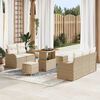 vidaXL Tuinbankenset met kussen 8 pcs Beige poly rattan