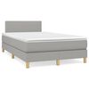 vidaXL Boxspring met matras en LED stof lichtgrijs 120x190 cm