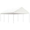 vidaXL Prieel met dak 6,69x4,08x3,22 m polyetheen wit