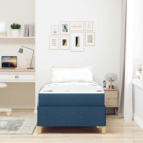 vidaXL Bedframe met matras Blauw 80 x 200 cm Stof