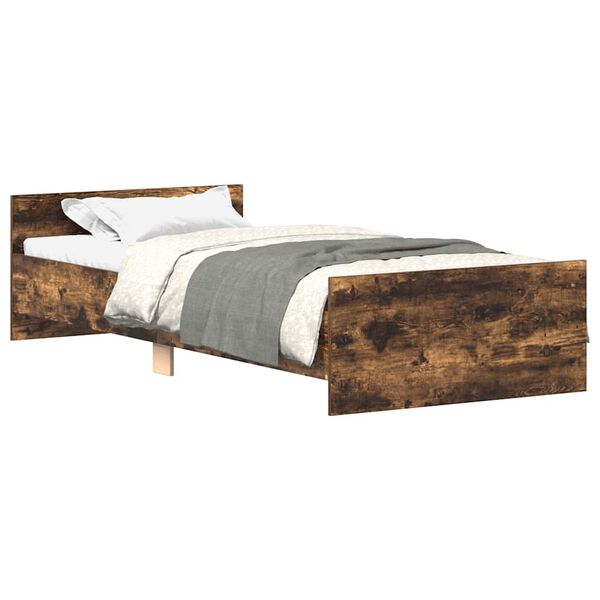 vidaXL Bedframe zonder matras hout gerookt eikenkleurig 100x200 cm