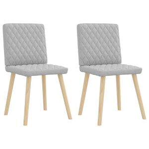 vidaXL Eetkamerstoelen 2 st stof wolk grijs